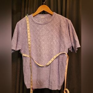 Women's short sleeve knitted sweater lilac